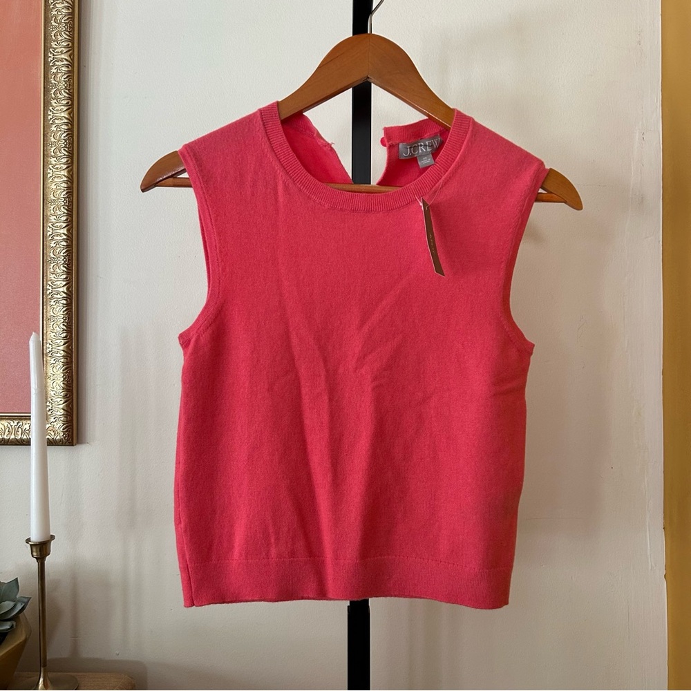 J. Crew Featherweight Cashmere Blend Cropped Sweater Shell Tank Top $158 NWT XS - Picture 2 of 7